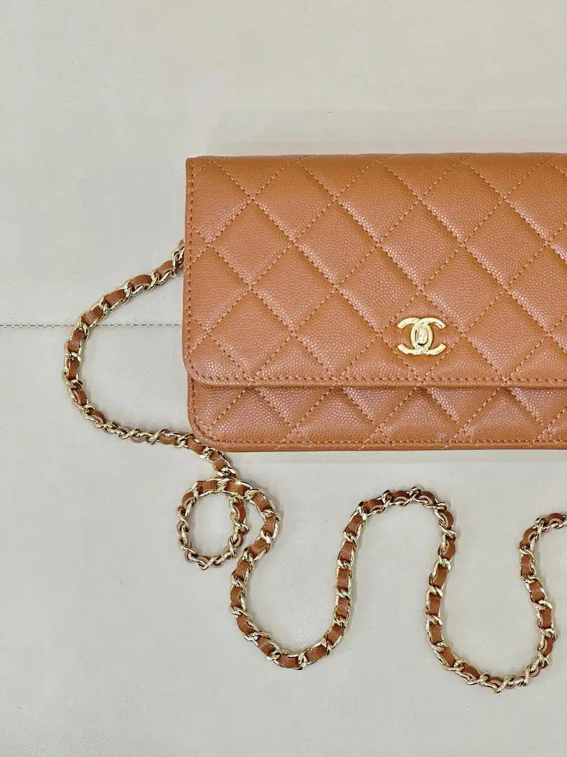 Chanel AP4241 Classic Wallet On Chain Calfskin Caramel