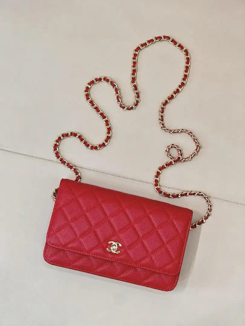 Chanel AP4241 Classic Wallet On Chain Calfskin Red