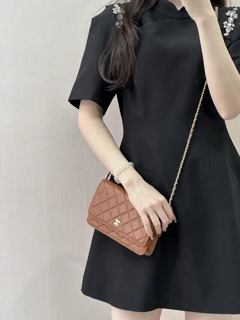 Chanel AP4241 Classic Wallet On Chain Calfskin Caramel