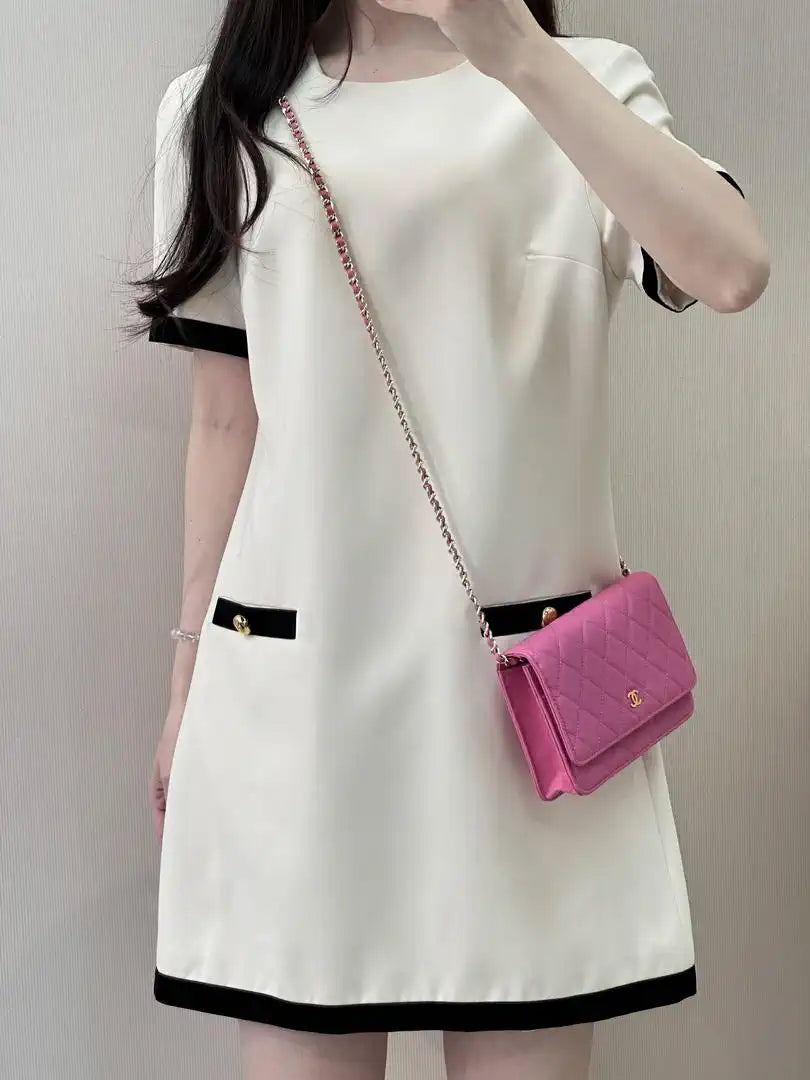 Chanel AP4241 Classic Wallet On Chain Calfskin Rose Pink