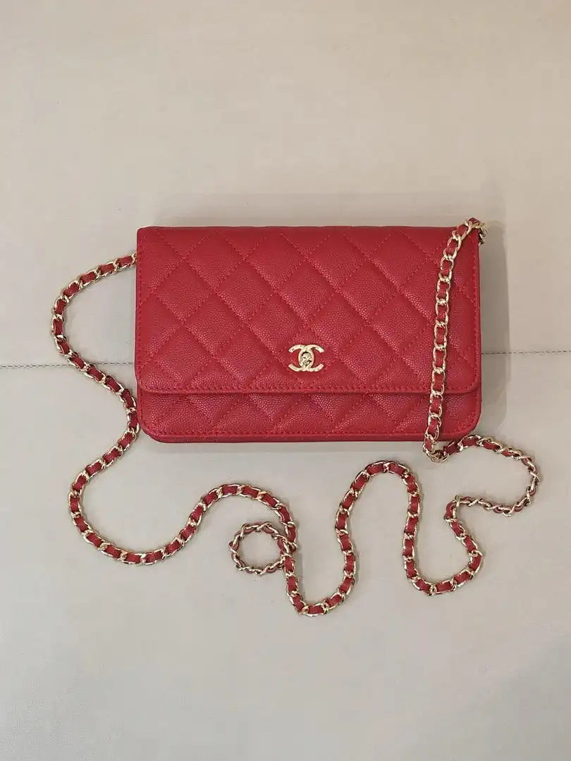 Chanel AP4241 Classic Wallet On Chain Calfskin Red