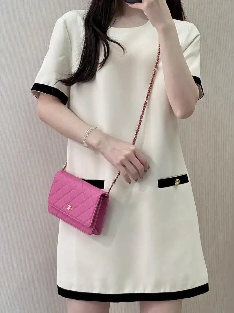 Chanel AP4241 Classic Wallet On Chain Calfskin Rose Pink