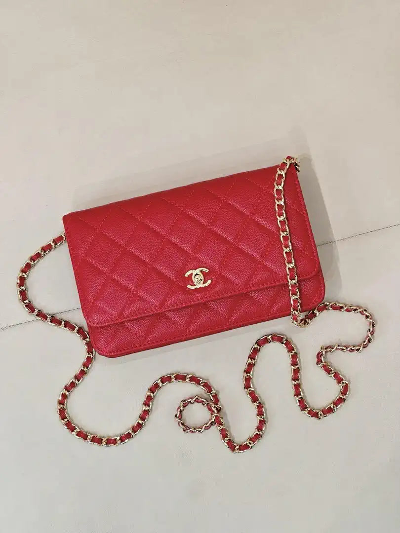 Chanel AP4241 Classic Wallet On Chain Calfskin Red