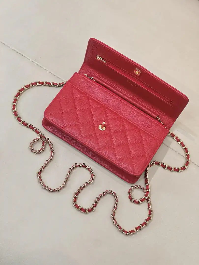 Chanel AP4241 Classic Wallet On Chain Calfskin Red
