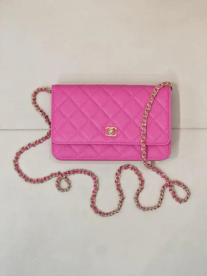 Chanel AP4241 Classic Wallet On Chain Calfskin Rose Pink
