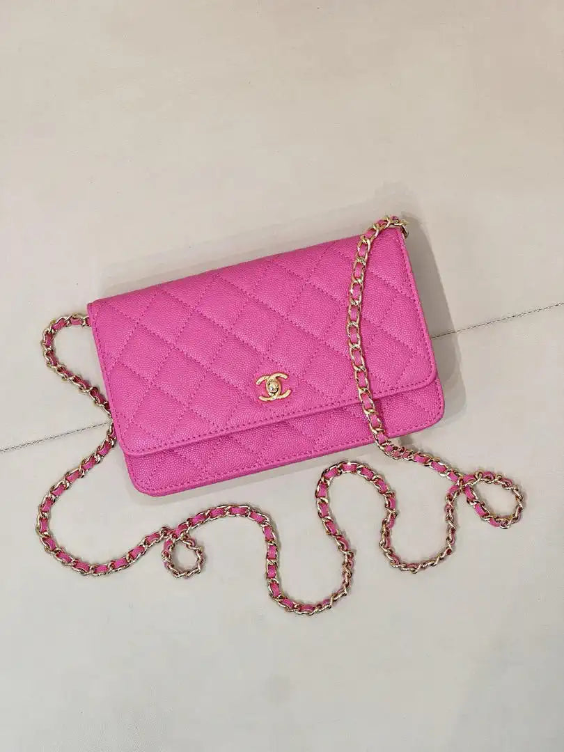 Chanel AP4241 Classic Wallet On Chain Calfskin Rose Pink