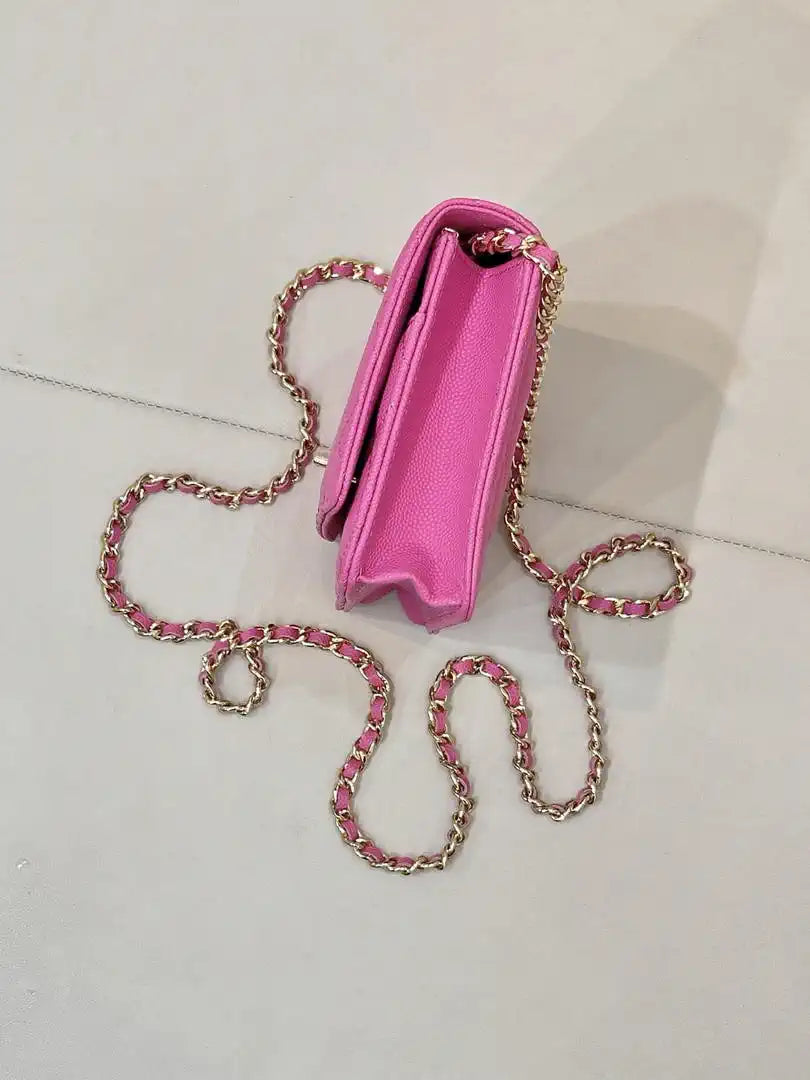 Chanel AP4241 Classic Wallet On Chain Calfskin Rose Pink