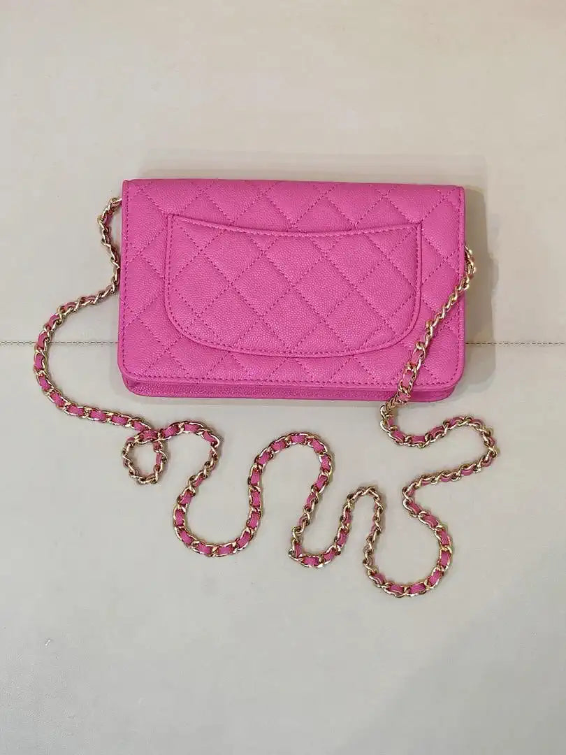 Chanel AP4241 Classic Wallet On Chain Calfskin Rose Pink