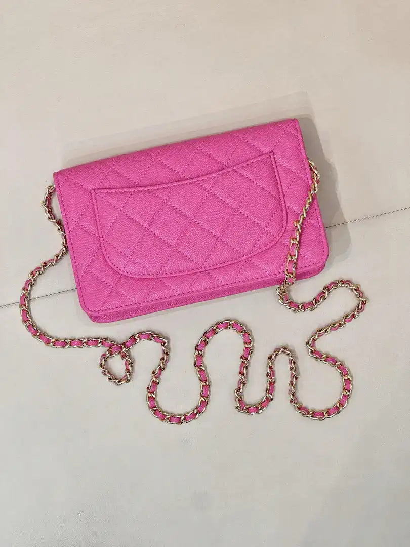 Chanel AP4241 Classic Wallet On Chain Calfskin Rose Pink