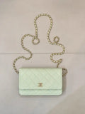 Chanel AP4241 Classic Wallet On Chain Calfskin Light Green