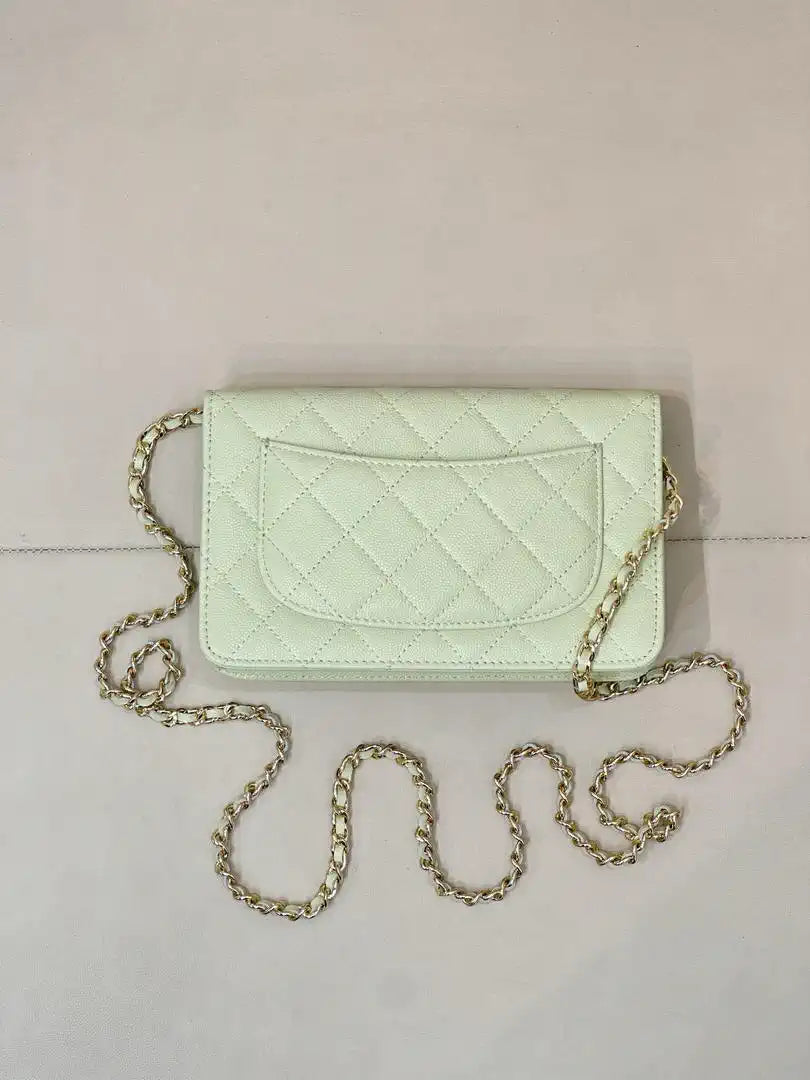 Chanel AP4241 Classic Wallet On Chain Calfskin Light Green