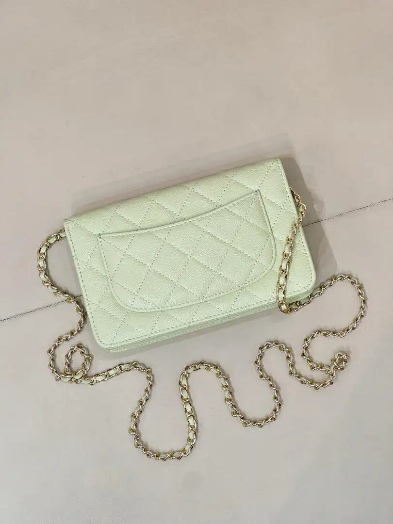 Chanel AP4241 Classic Wallet On Chain Calfskin Light Green