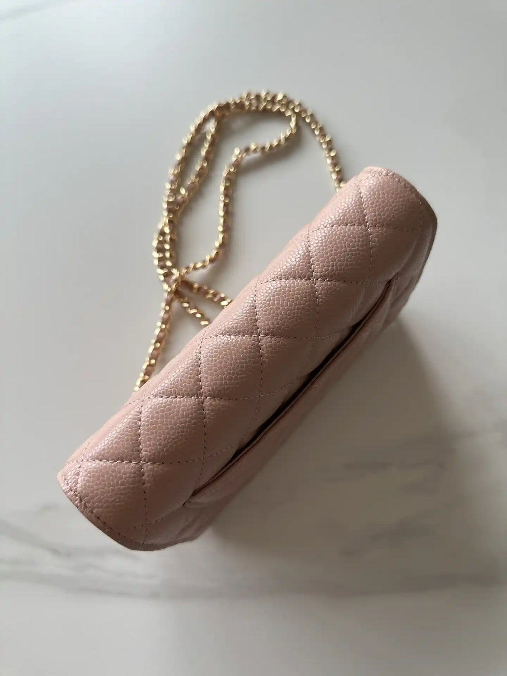 Chanel AP4241 Classic Wallet On Chain Grained Shiny Calfskin Pink
