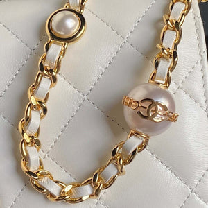 Chanel AP4282 19 Wallet On Chain Shiny Lambskin  Imitation Pearls & Gold-Tone Metal White - Default Title - View 4