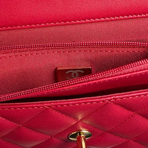 Chanel AP4282 19 Wallet On Chain Shiny Lambskin  Imitation Pearls & Gold-Tone Metal Red - Default Title - View 7