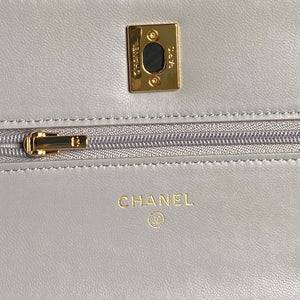 Chanel AP4282 19 Wallet On Chain Shiny Lambskin  Imitation Pearls & Gold-Tone Metal Gray - Default Title - View 8