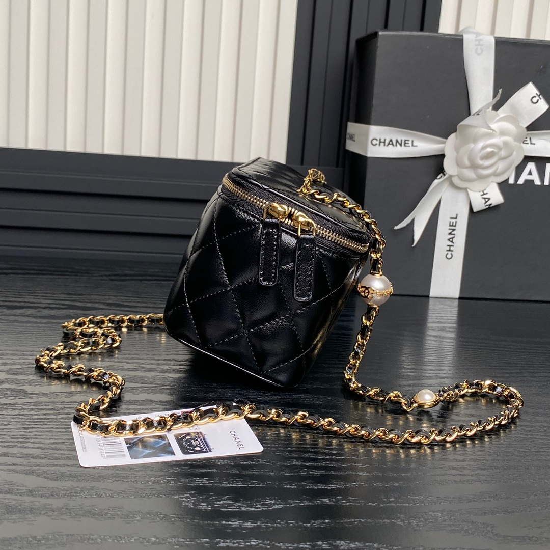 Chanel AP4285 Clutch Pearl with Chain Vanity Box bag Black - Default Title - View 6