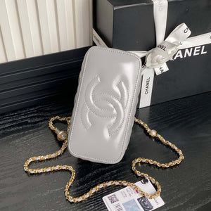Chanel AP4285 Clutch Pearl with Chain Vanity Box bag Gray - Default Title - View 5