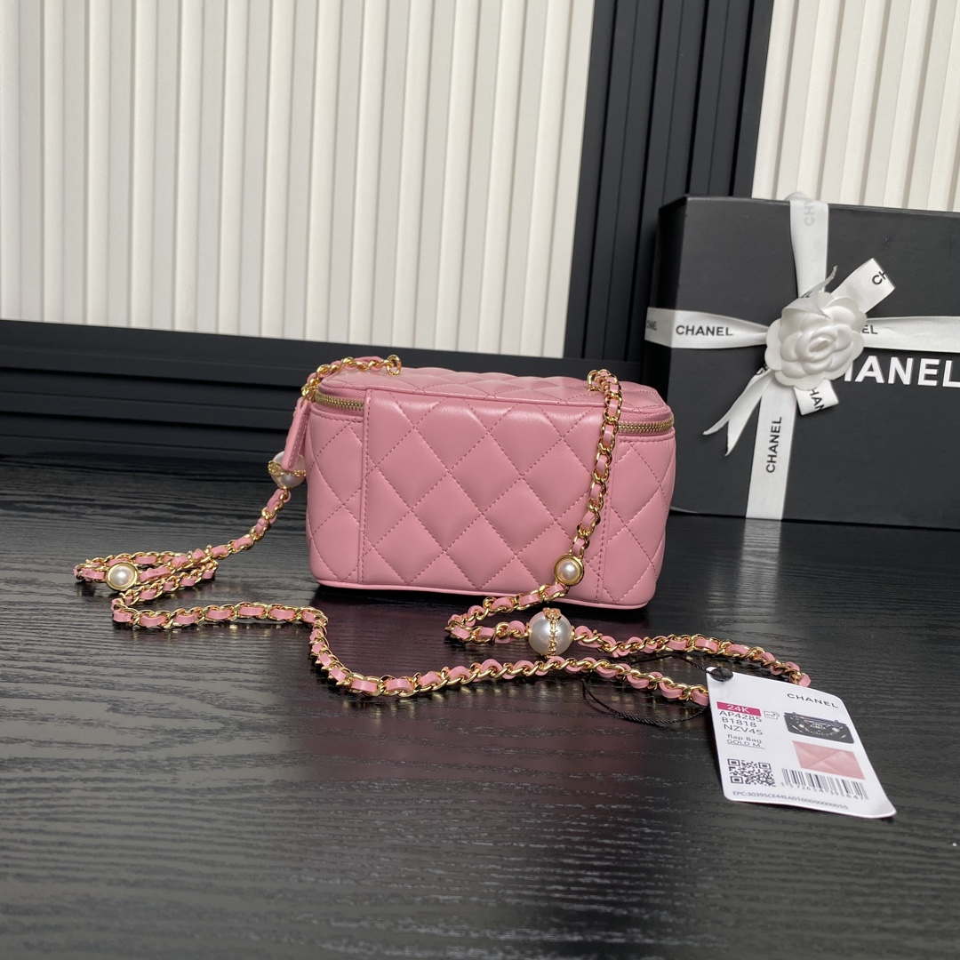 Chanel AP4285 Clutch Pearl with Chain Vanity Box bag Pink - Default Title - View 2