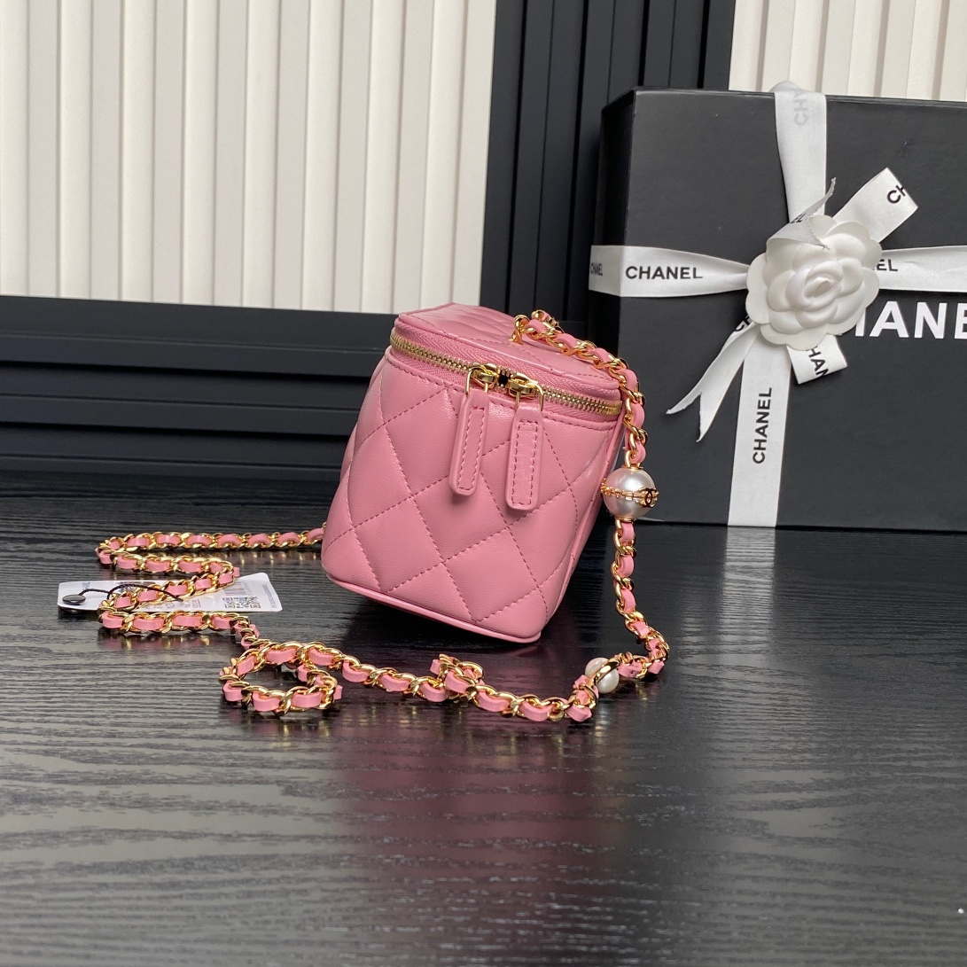 Chanel AP4285 Clutch Pearl with Chain Vanity Box bag Pink - Default Title - View 6