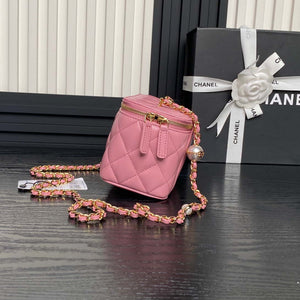 Chanel AP4285 Clutch Pearl with Chain Vanity Box bag Pink - Default Title - View 6