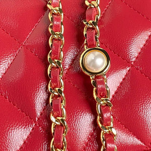 Chanel AP4285 Clutch Pearl with Chain Vanity Box bag Red - Default Title - View 5