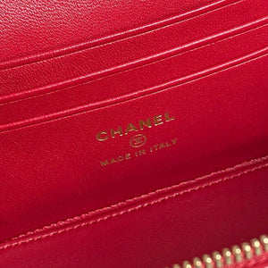 Chanel AP4285 Clutch Pearl with Chain Vanity Box bag Red - Default Title - View 9