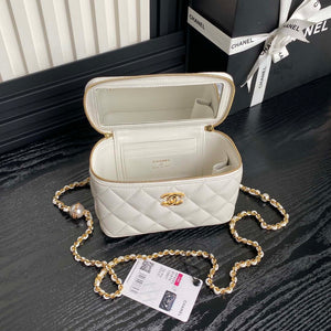 Chanel AP4285 Clutch Pearl with Chain Vanity Box bag White - Default Title - View 7