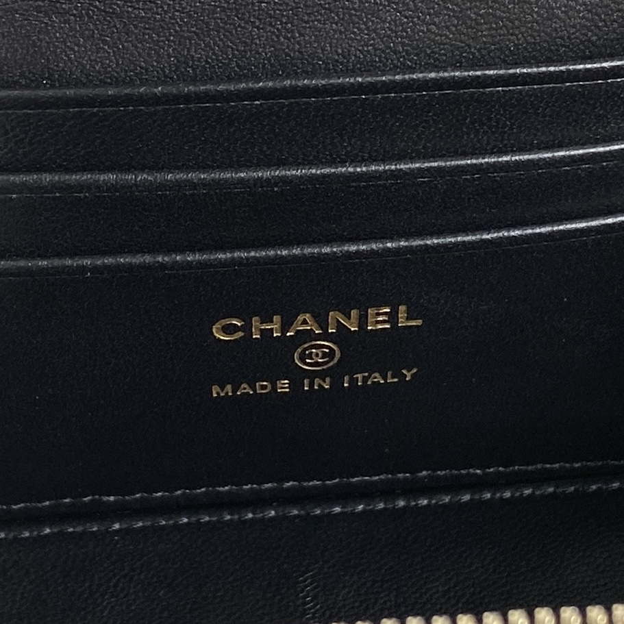 Chanel AP4301 Clutch Embossed Rhinestone with Chain Vanity Box bag Black
