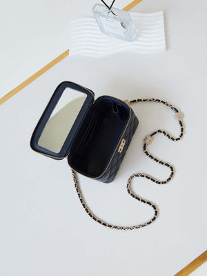 Chanel AP4301 Clutch Embossed Rhinestone with Chain Vanity Box bag Dark Blue - Default Title - View 8