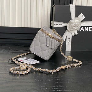 Chanel AP4301 Clutch Embossed Rhinestone with Chain Vanity Box bag Gray - Default Title - View 4