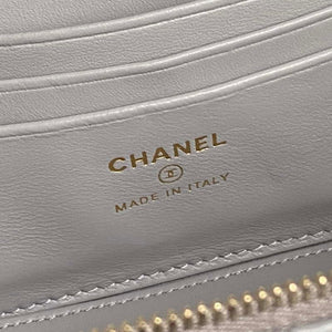 Chanel AP4301 Clutch Embossed Rhinestone with Chain Vanity Box bag Gray - Default Title - View 8