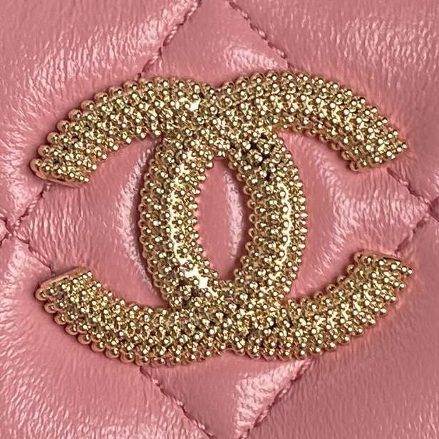 Chanel AP4301 Clutch Embossed Rhinestone with Chain Vanity Box bag Pink - Default Title - View 3