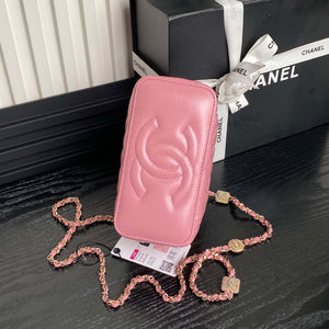 Chanel AP4301 Clutch Embossed Rhinestone with Chain Vanity Box bag Pink - Default Title - View 6