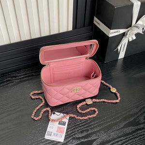 Chanel AP4301 Clutch Embossed Rhinestone with Chain Vanity Box bag Pink - Default Title - View 8