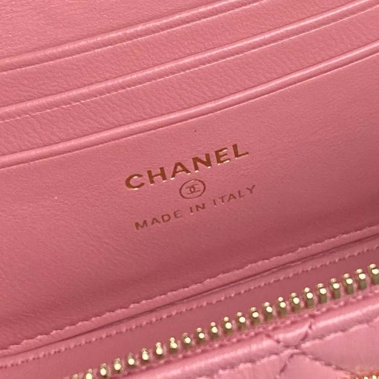 Chanel AP4301 Clutch Embossed Rhinestone with Chain Vanity Box bag Pink - Default Title - View 9