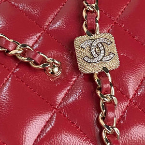 Chanel AP4301 Clutch Embossed Rhinestone with Chain Vanity Box bag Red - Default Title - View 7