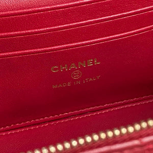 Chanel AP4301 Clutch Embossed Rhinestone with Chain Vanity Box bag Red - Default Title - View 9