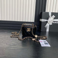 Chanel AP4302 Mini Clutch Embossed Rhinestone with Chain Vanity Box bag Black - Default Title - View 1