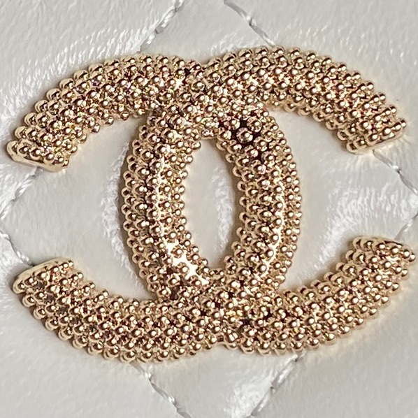 Chanel AP4302 Mini Clutch Embossed Rhinestone with Chain Vanity Box bag White - Default Title - View 3