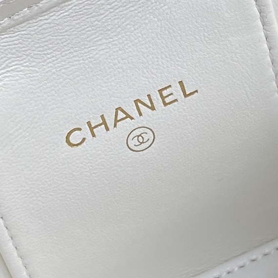 Chanel AP4302 Mini Clutch Embossed Rhinestone with Chain Vanity Box bag White - Default Title - View 9