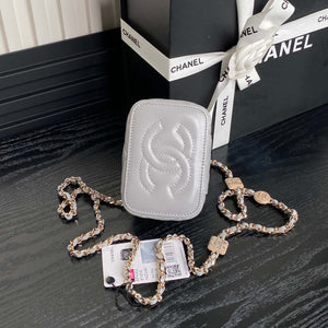 Chanel AP4302 Mini Clutch Embossed Rhinestone with Chain Vanity Box bag Gray - Default Title - View 5