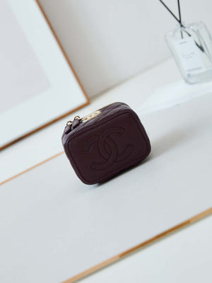 Chanel AP4302 Mini Clutch Embossed Rhinestone with Chain Vanity Box bag Wine Red - Default Title - View 5
