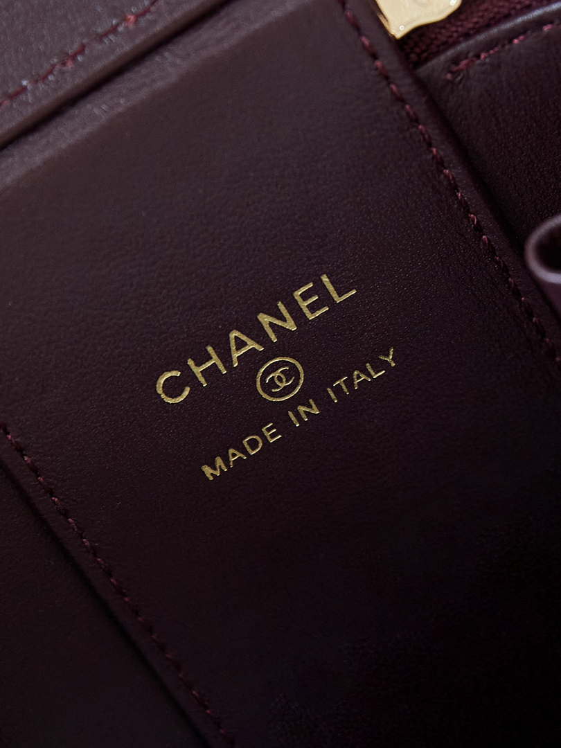 Chanel AP4302 Mini Clutch Embossed Rhinestone with Chain Vanity Box bag Wine Red