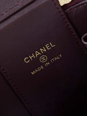 Chanel AP4302 Mini Clutch Embossed Rhinestone with Chain Vanity Box bag Wine Red - Default Title - View 9