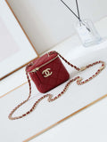 Chanel AP4302 Mini Clutch Embossed Rhinestone with Chain Vanity Box bag Red