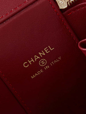 Chanel AP4302 Mini Clutch Embossed Rhinestone with Chain Vanity Box bag Red - Default Title - View 7