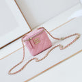 Chanel AP4302 Mini Clutch Embossed Rhinestone with Chain Vanity Box bag Pink - Default Title - View 1