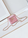 Chanel AP4302 Mini Clutch Embossed Rhinestone with Chain Vanity Box bag Pink