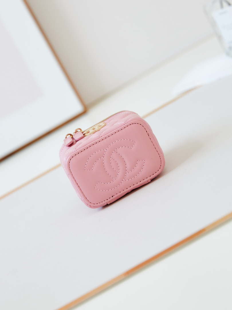 Chanel AP4302 Mini Clutch Embossed Rhinestone with Chain Vanity Box bag Pink